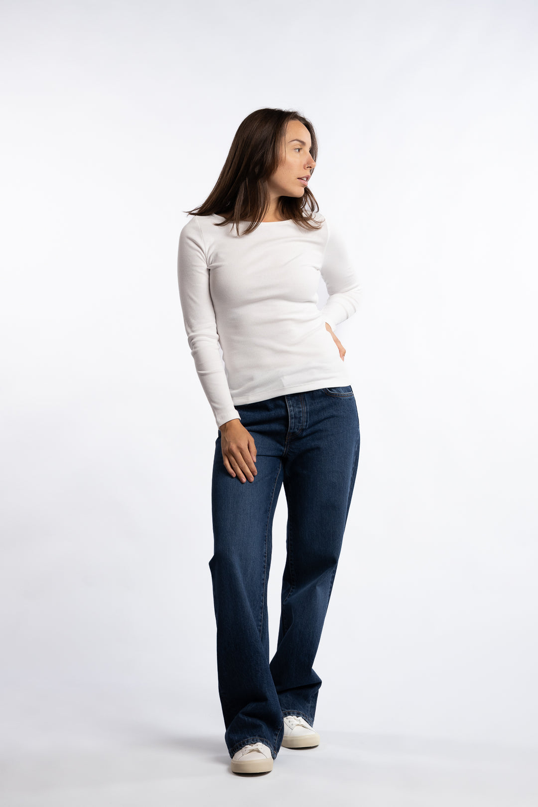 Petronella Rib Boatneck- Off-White