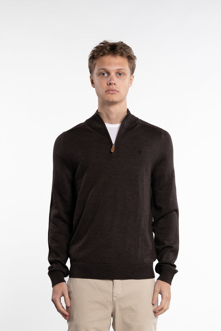 Merino John Zip Brown