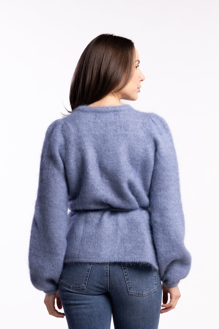 Fredrikke Chunky Cardigan- Denim Blue