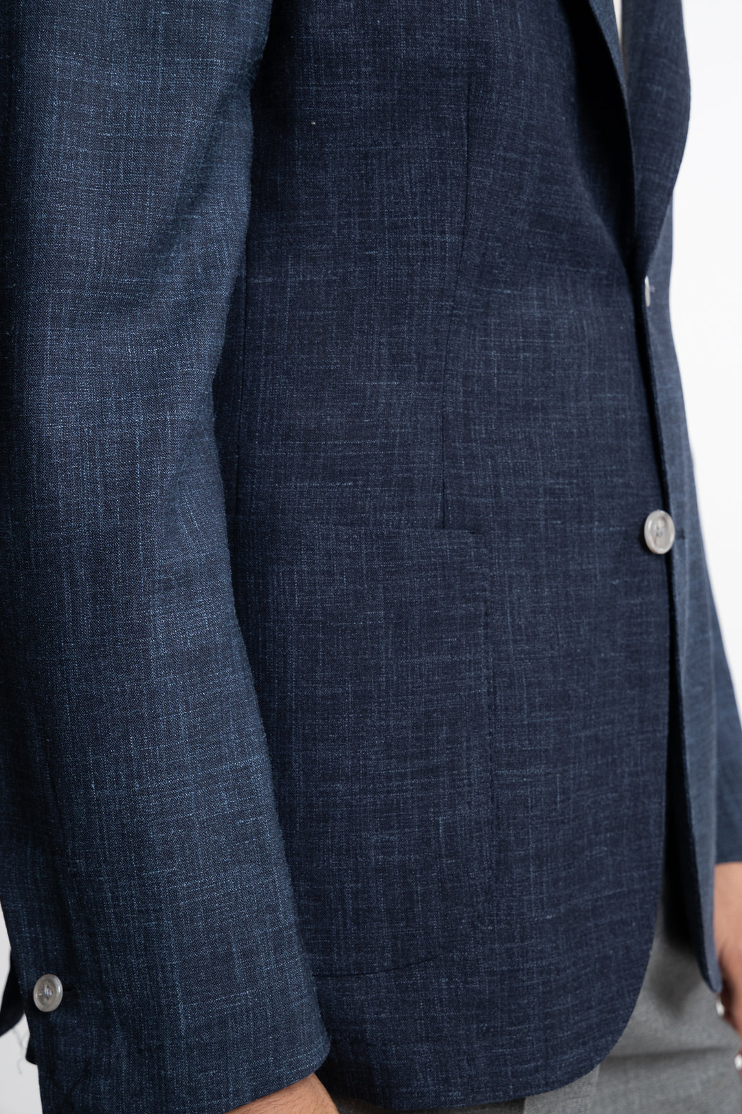 Wool/Silk/Linen Easywear Blazer Navy