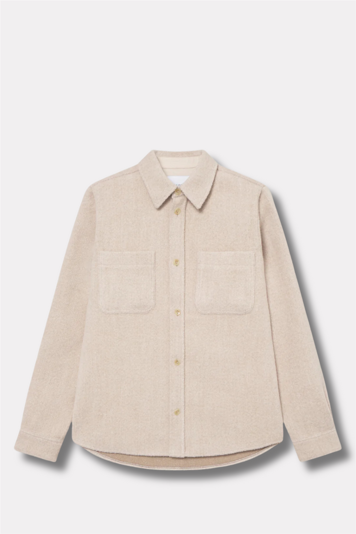 Lennon Bouclé Overshirt Ivory