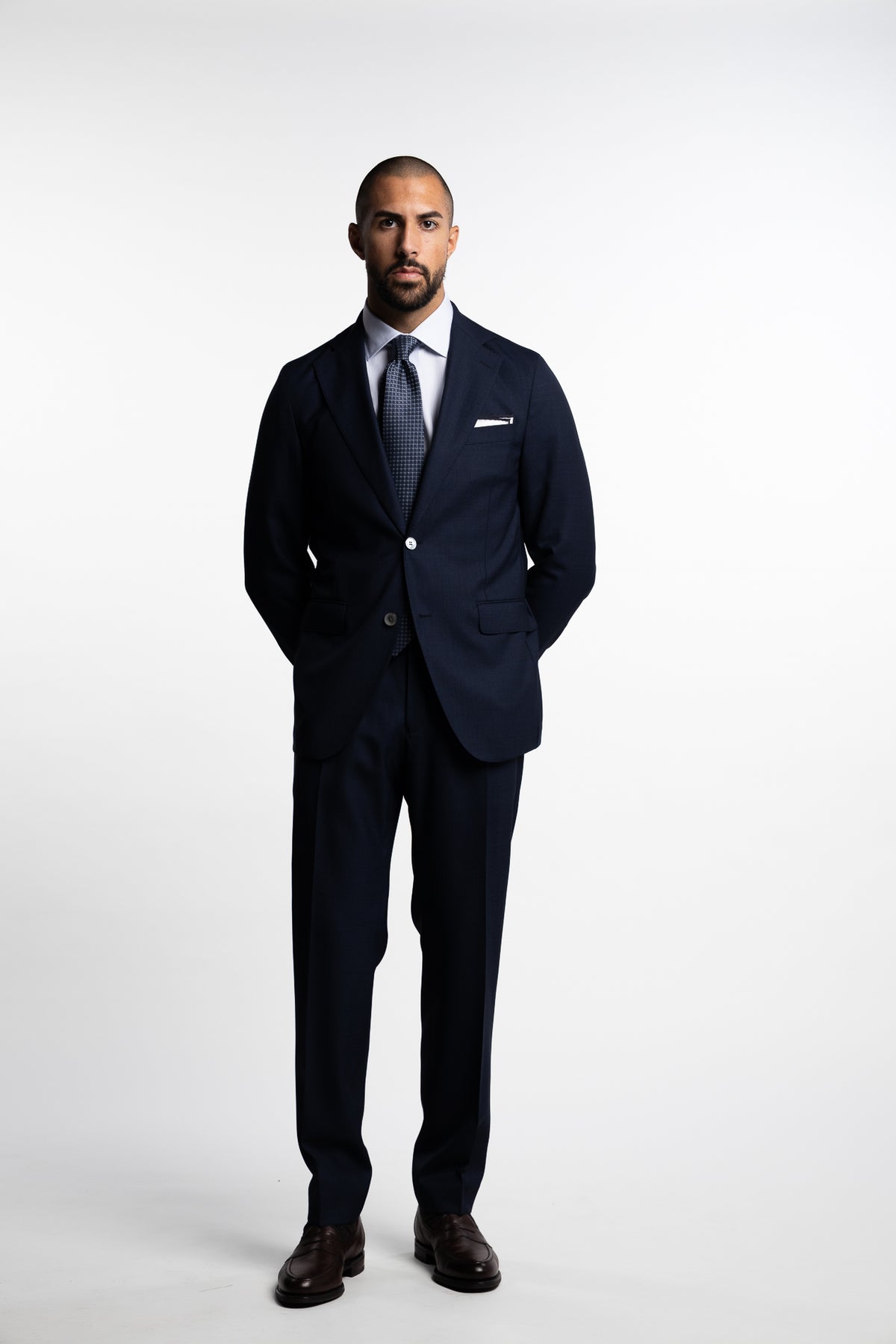 Sienna Slim Fit Wool Suit Navy Check