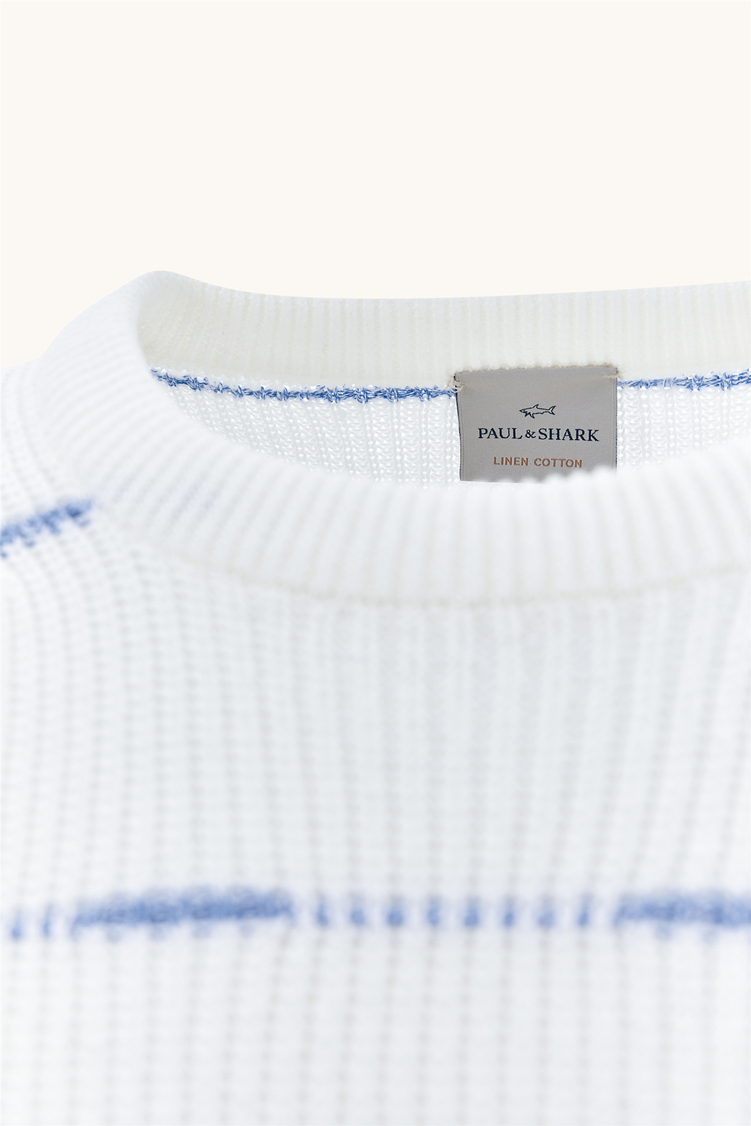 Crew-Neck Sweater Linen/Cotton Urukai With Striped Pattern
