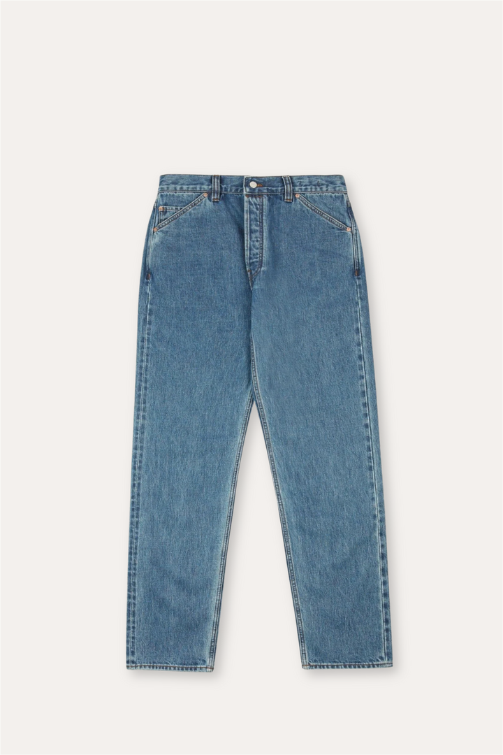 14,2 Oz 5-Pocket Mid-Waist Japanese Selvedge Denim Bleach Wash