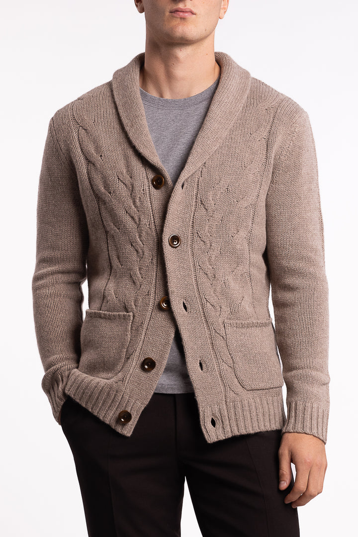 Nackington Cardigan Lt. Brown