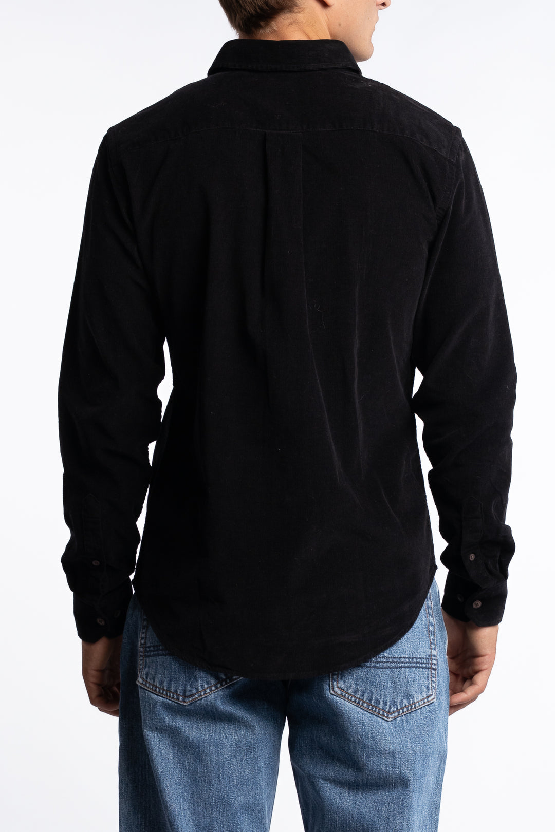 Anton LS BD Baby Cord Shirt Black