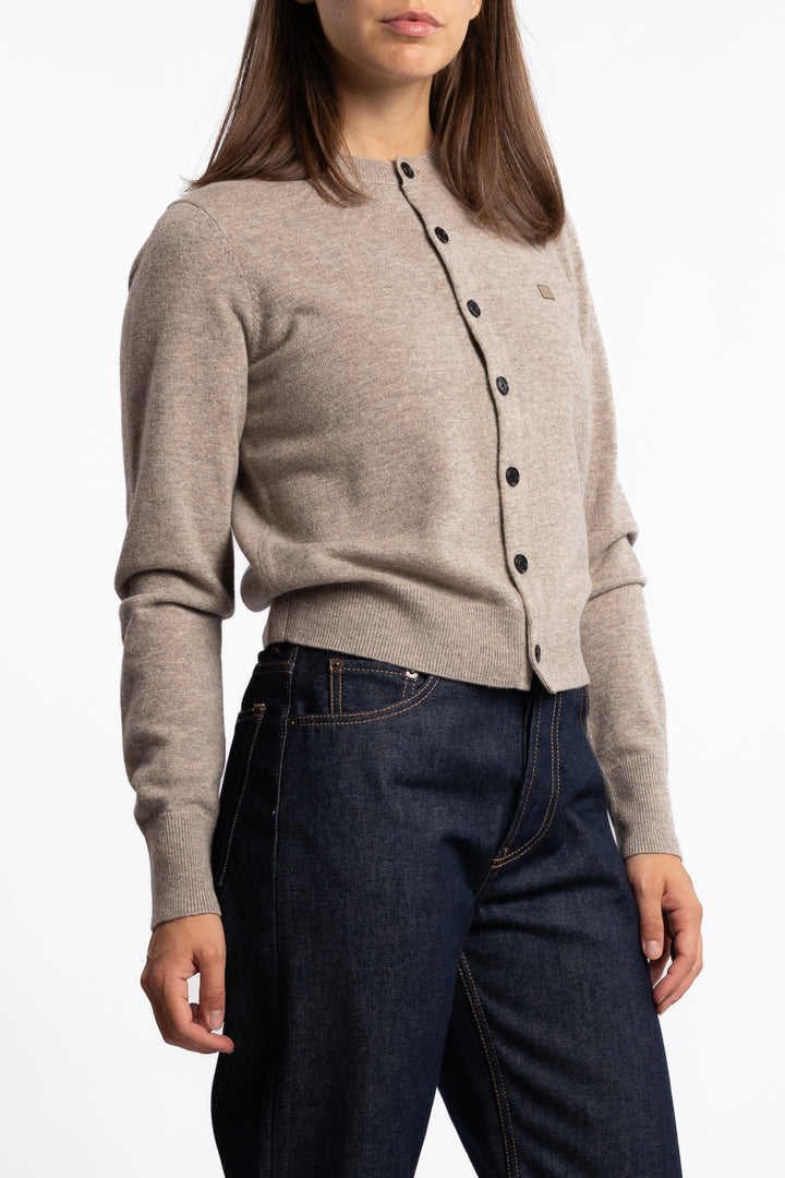 Cardigan Yak Wool- Greige melange