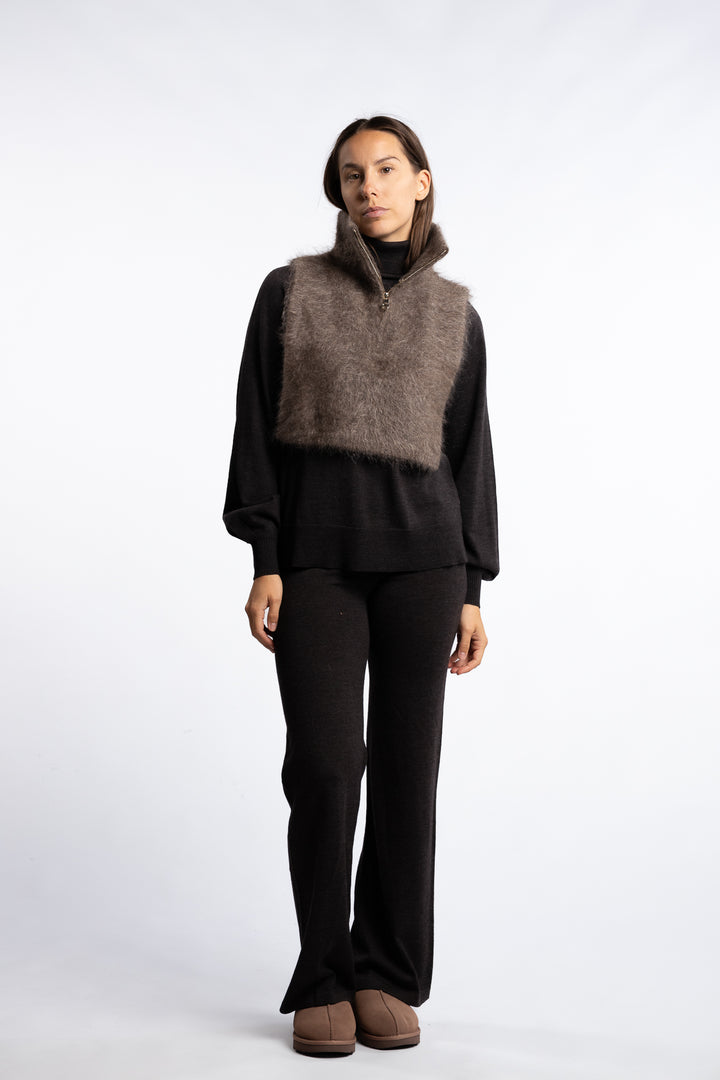 Belinda Chunky High Neck- Brown