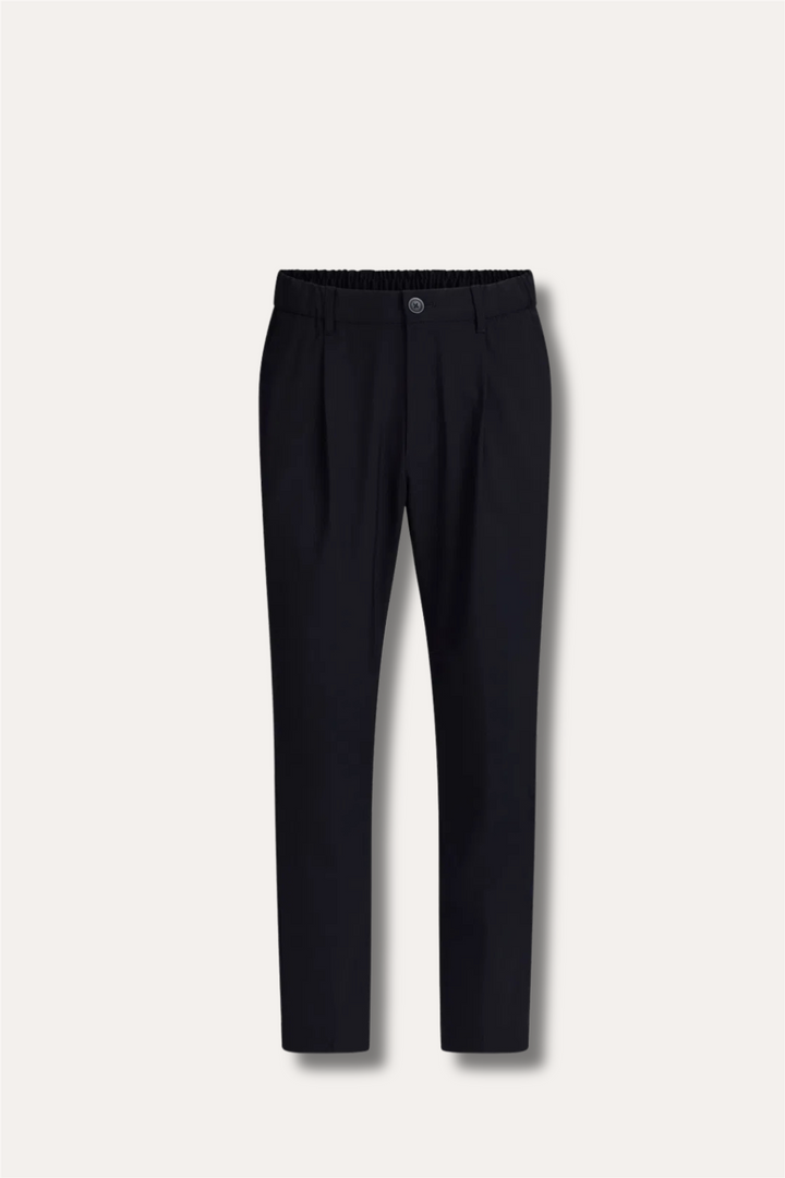 Light Stretch Travel Wool Trousers Navy Blue
