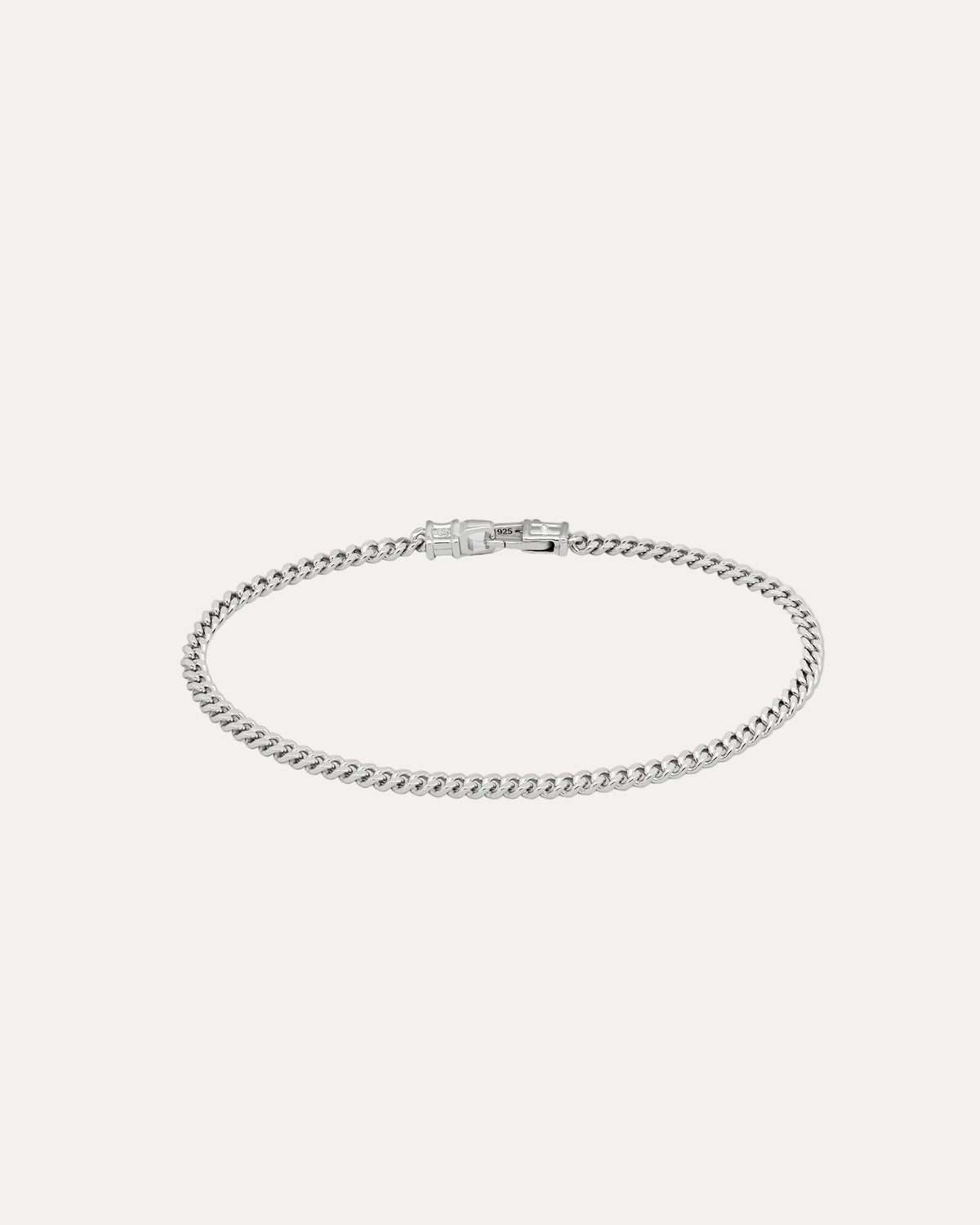 Men's Curb Bracelet M Silver – Tom Wood packshot