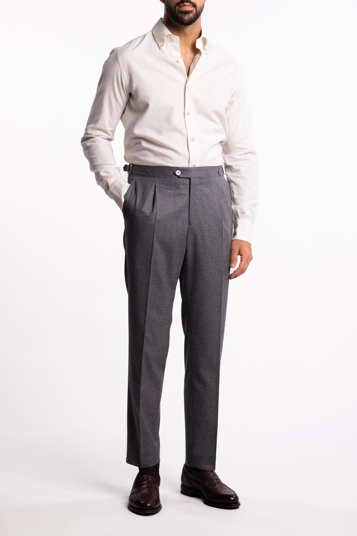 Button Down Flannel Shirt Off White