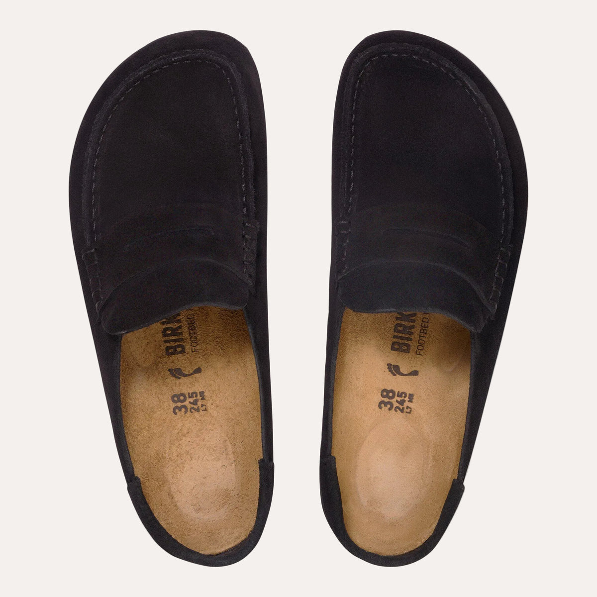 Naples Wrapped Suede Leather- Black - top