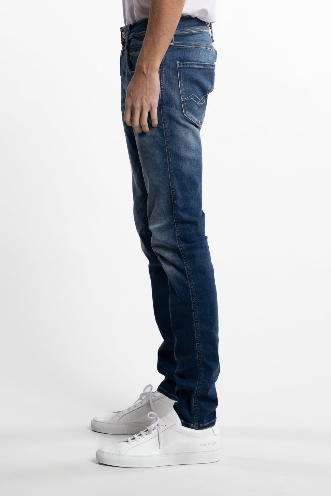 Anbass Slim Fit Hyperflex Jeans Mid Blue