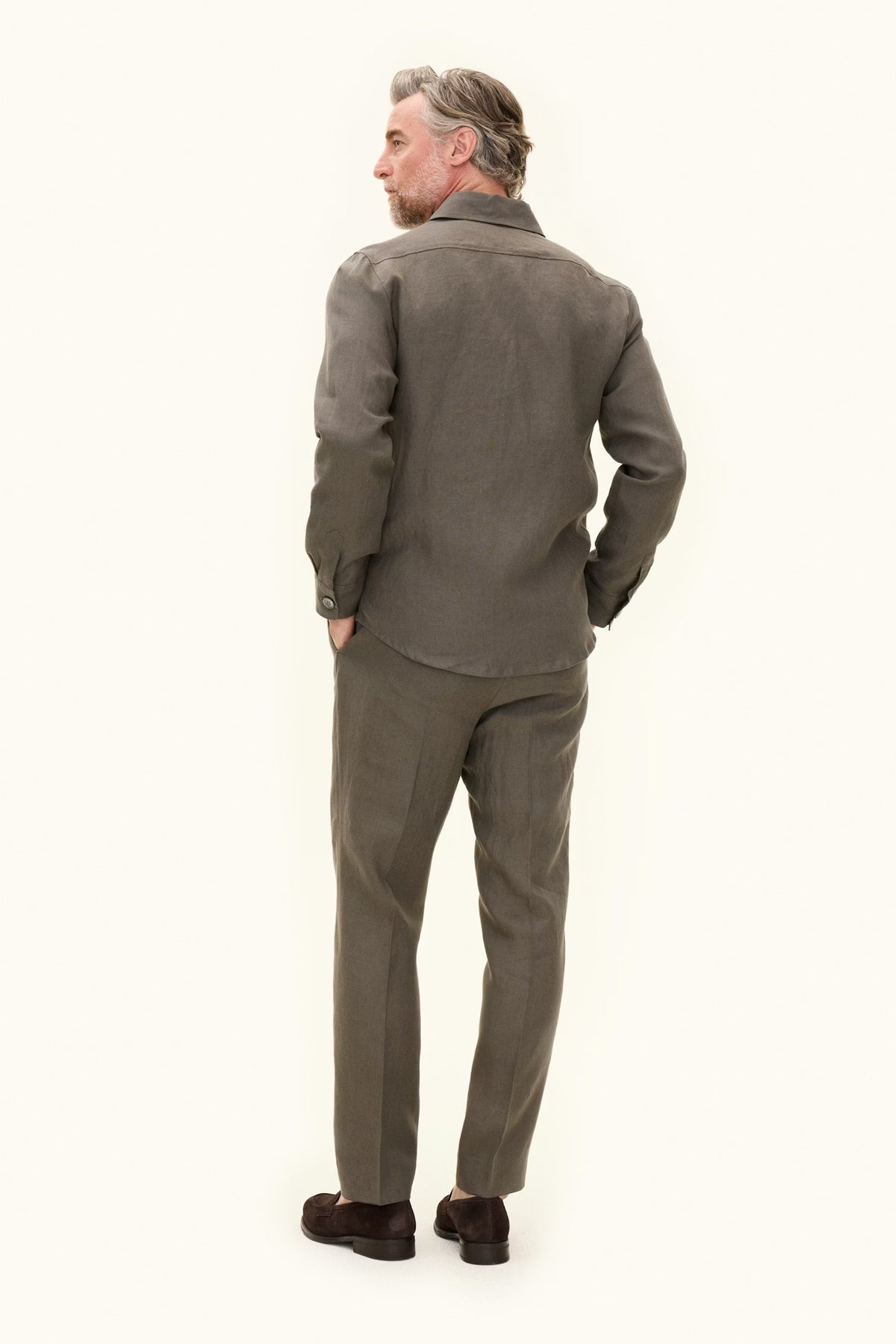 Maverick Linen Jacket Army Green