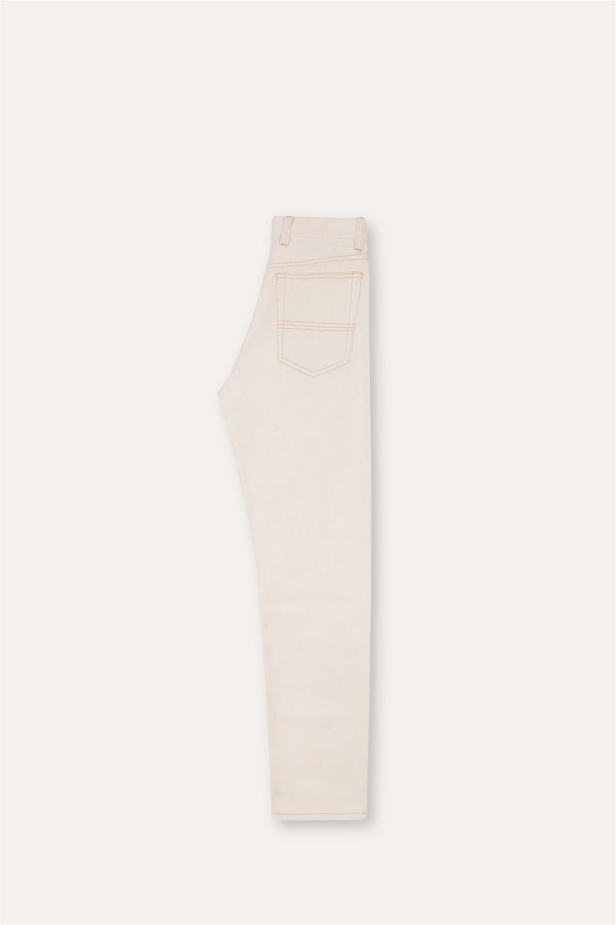12.7oz Selvedge Denim Contrast Stitch Five-Pocket Jeans Ecru