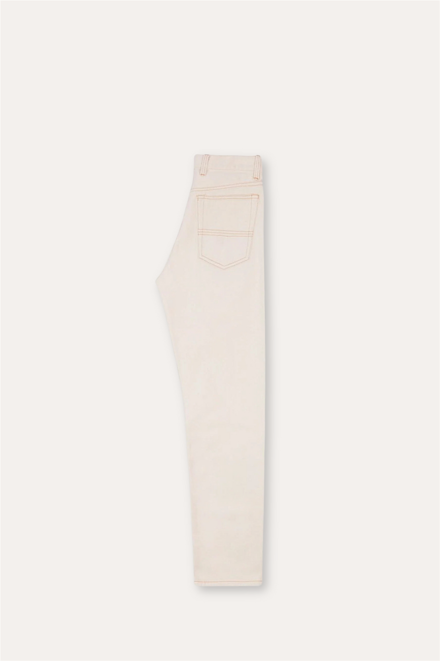 12.7oz Selvedge Denim Contrast Stitch Five-Pocket Jeans Ecru