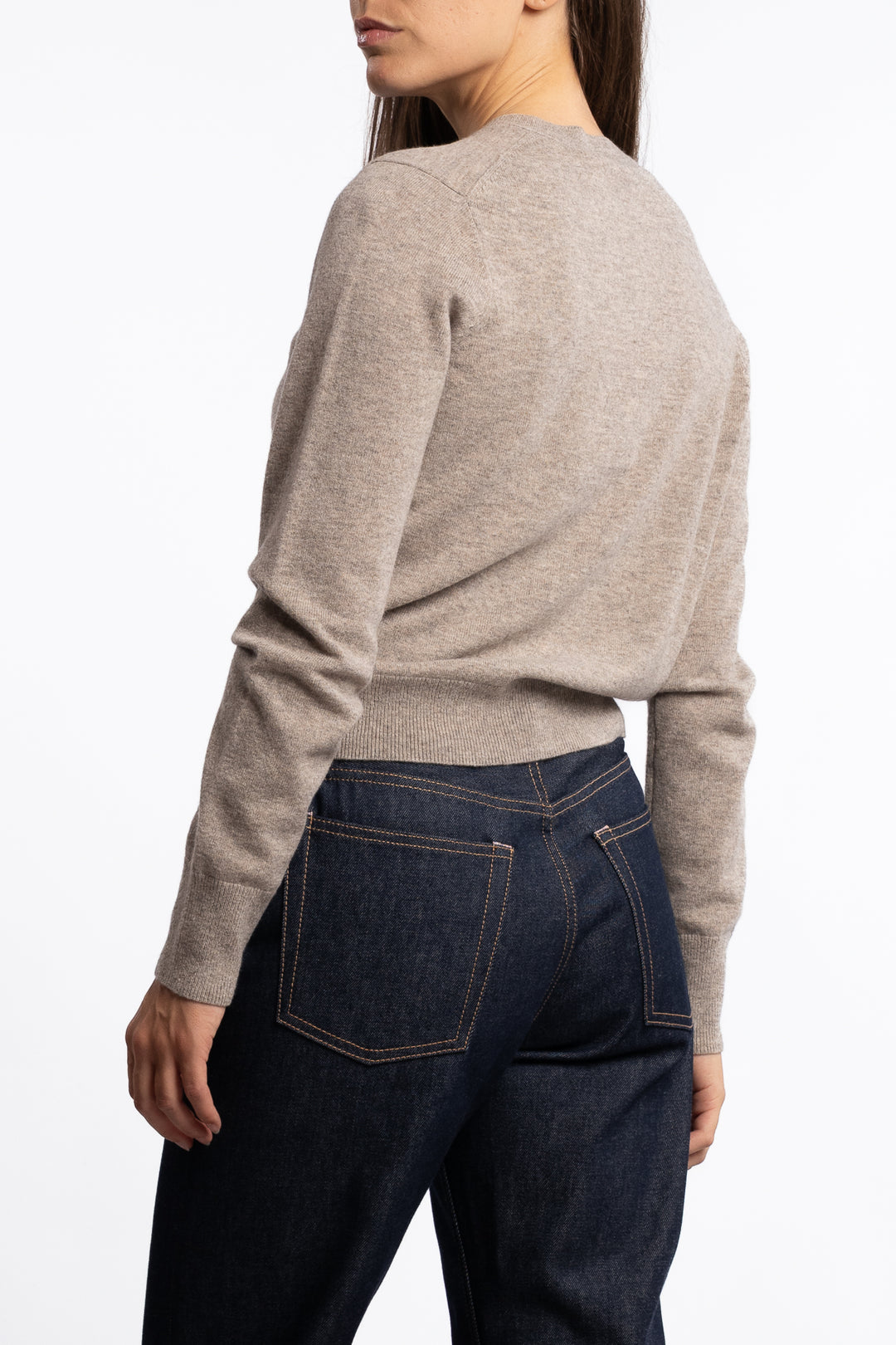 Cardigan Yak Wool- Greige melange