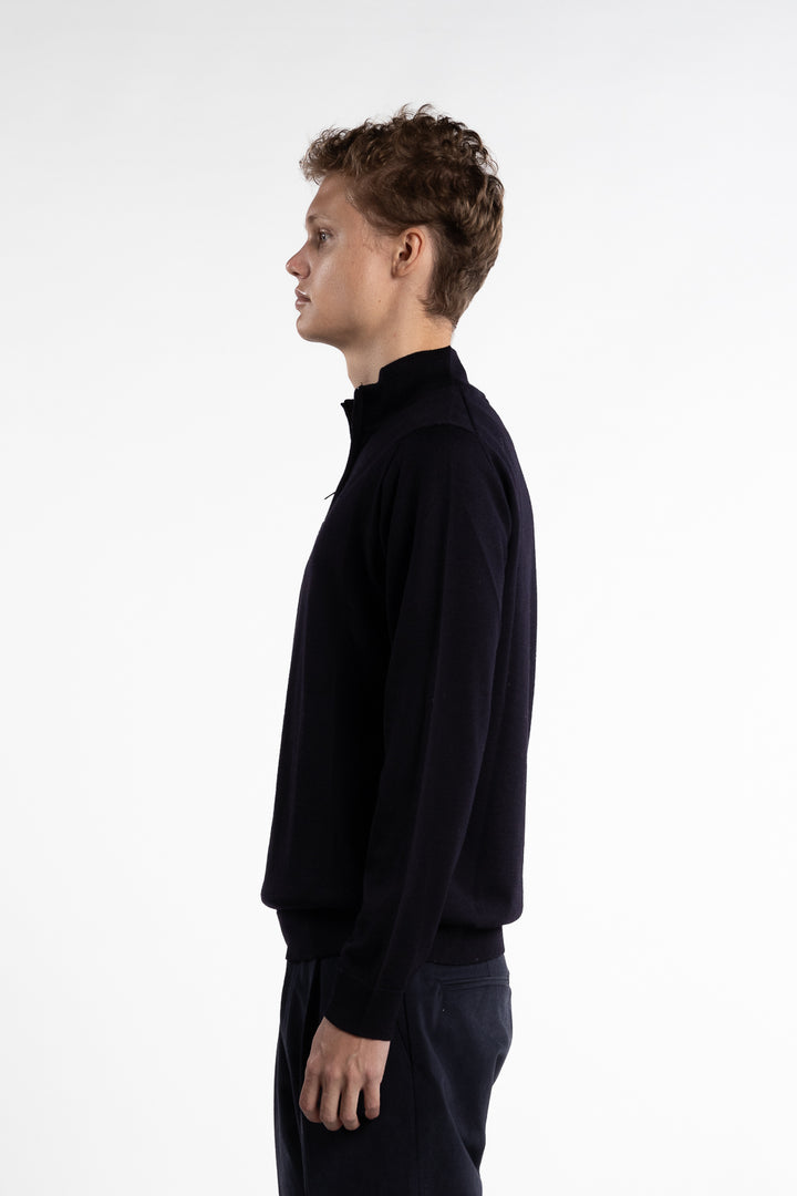 Extrafine Merino Sweater Half Zip Navy