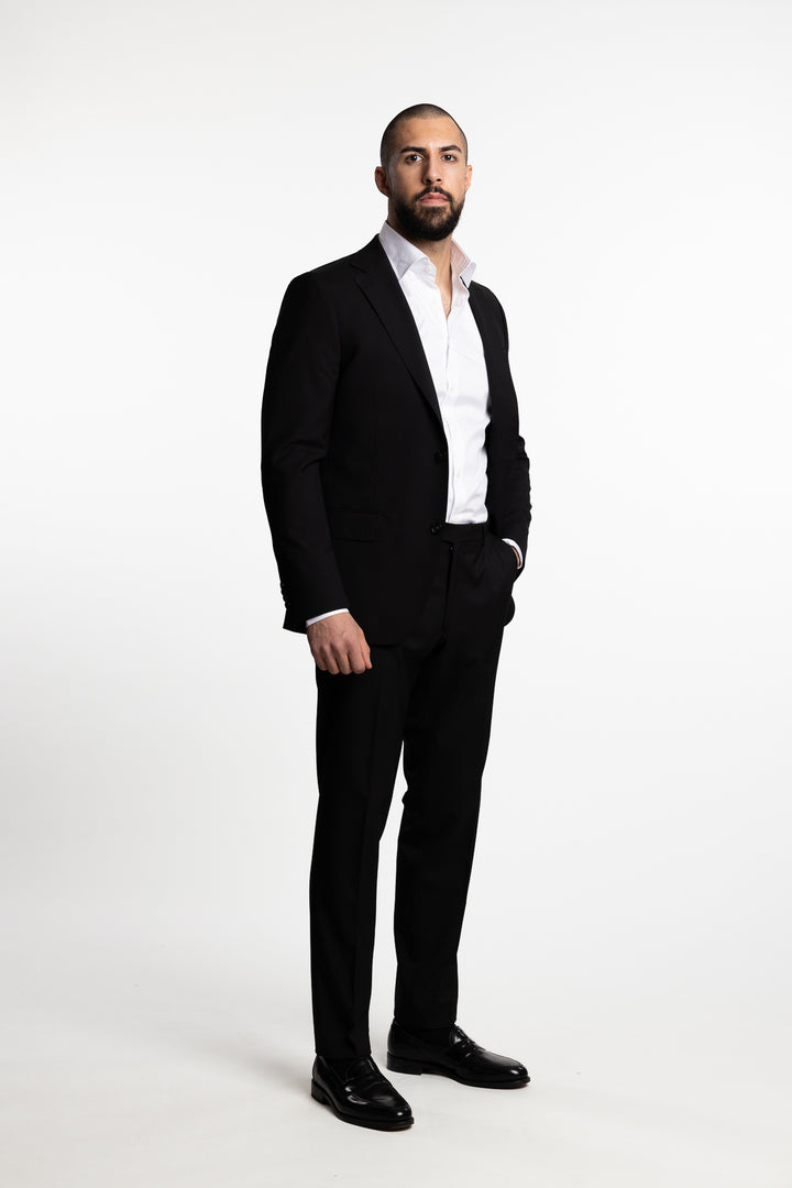 Edmund Slim Fit Wool Blazer Black