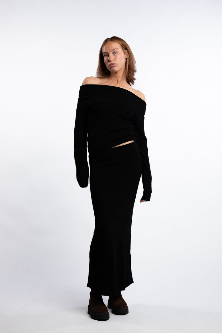 Jana Knit Skirt - Black
