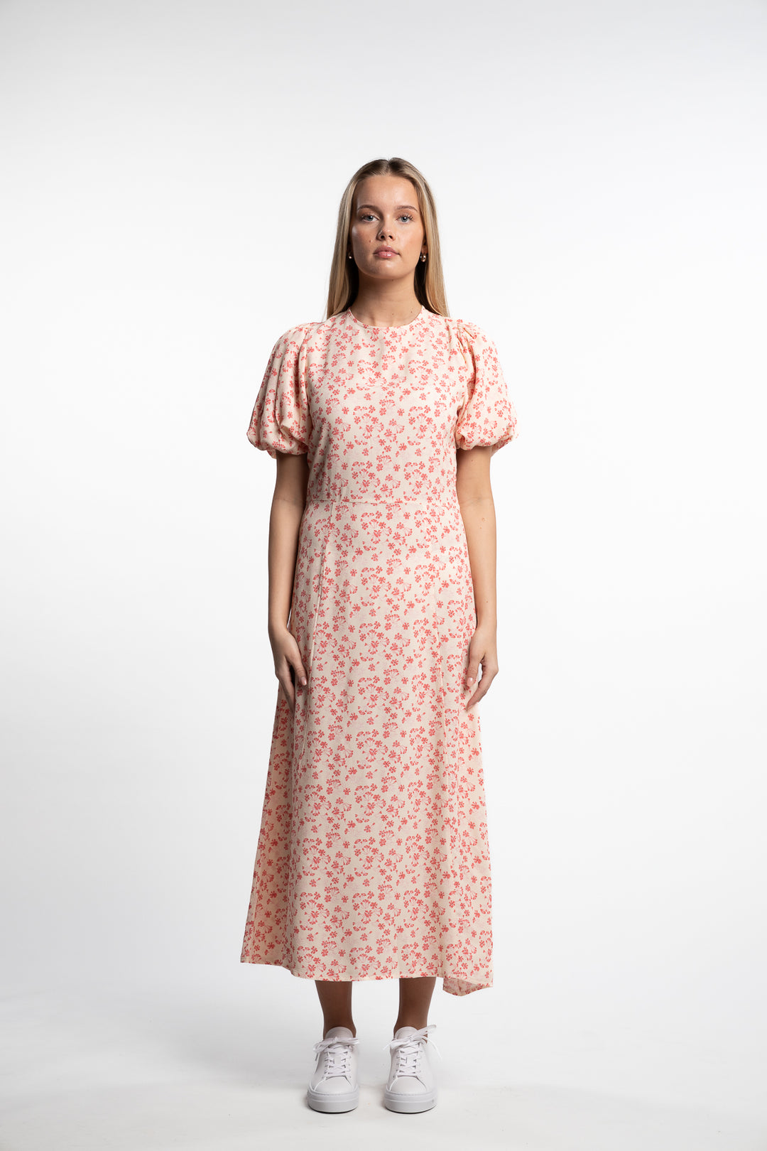 Athilda Dress- Cream Pink Flower