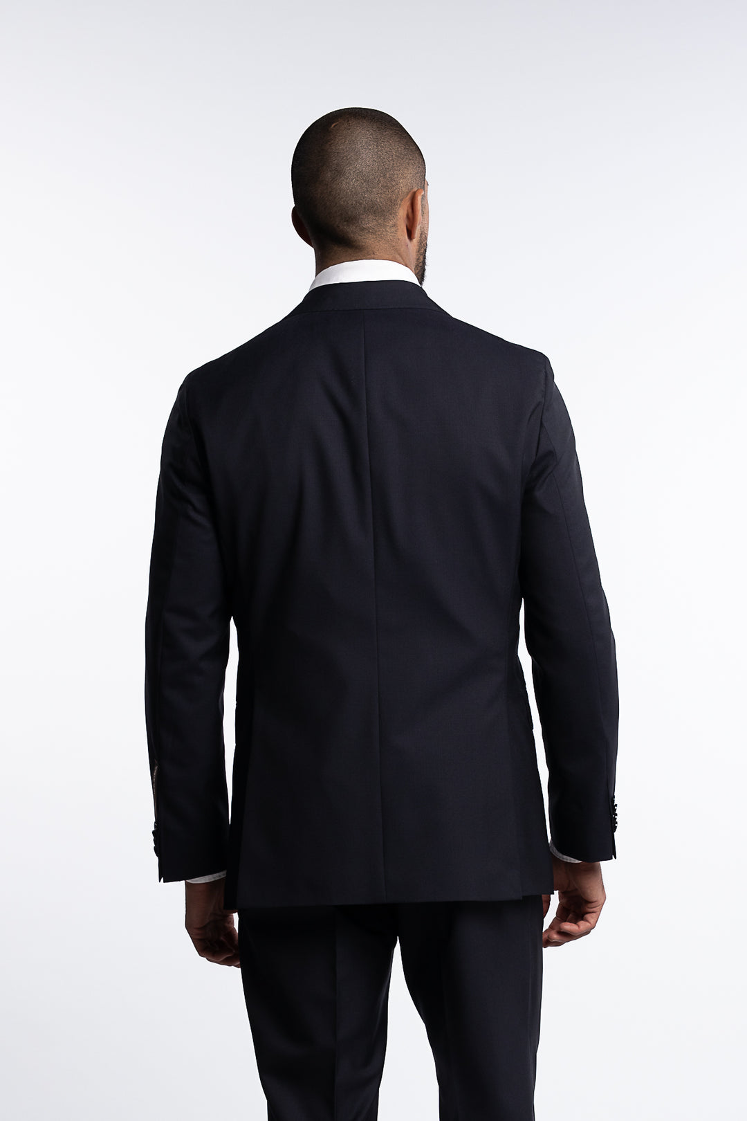 Farris Regular Fit Double Breasted Wool Blazer Dark Navy