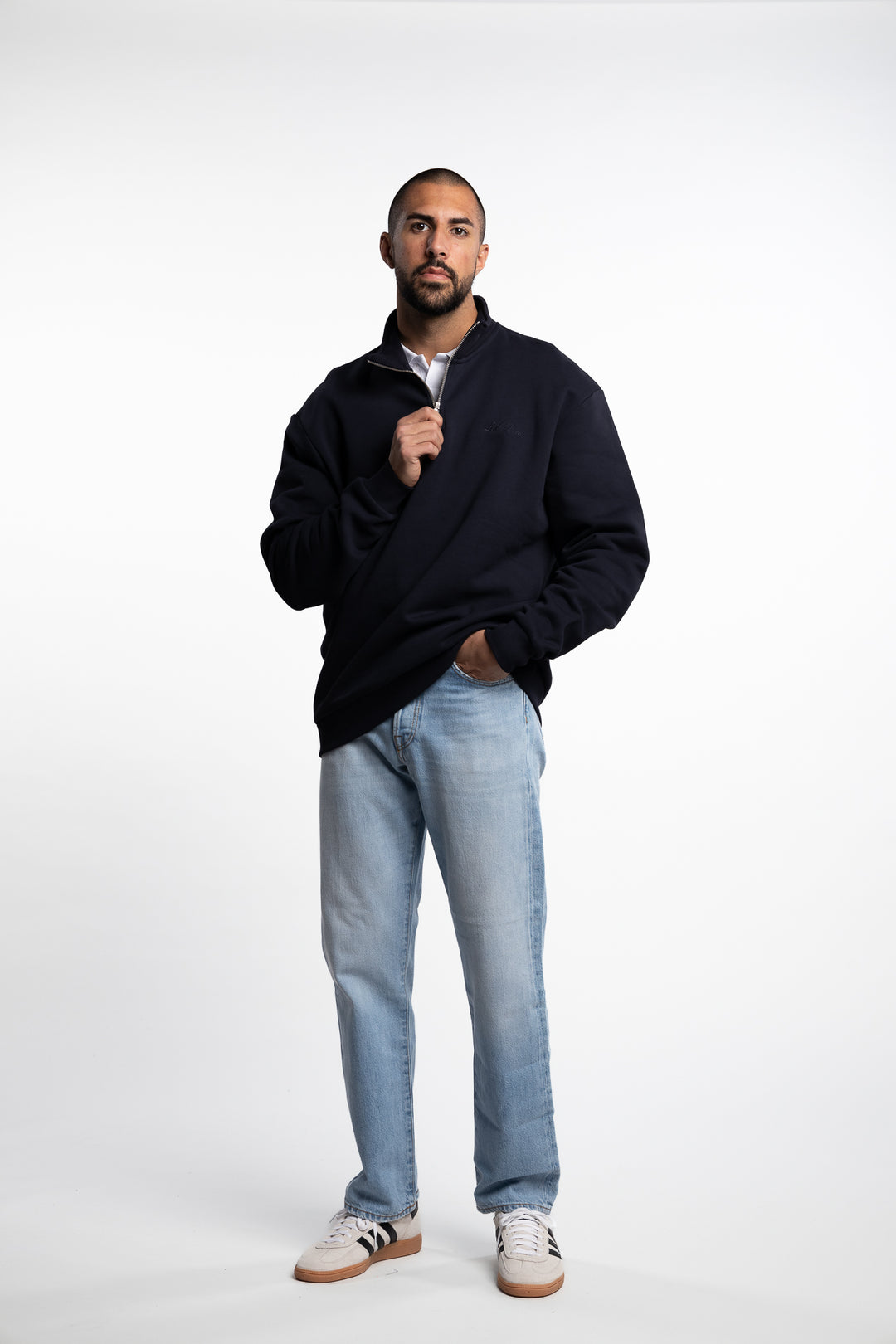 Crew Half-Zip Sweatshirt Dk. Navy