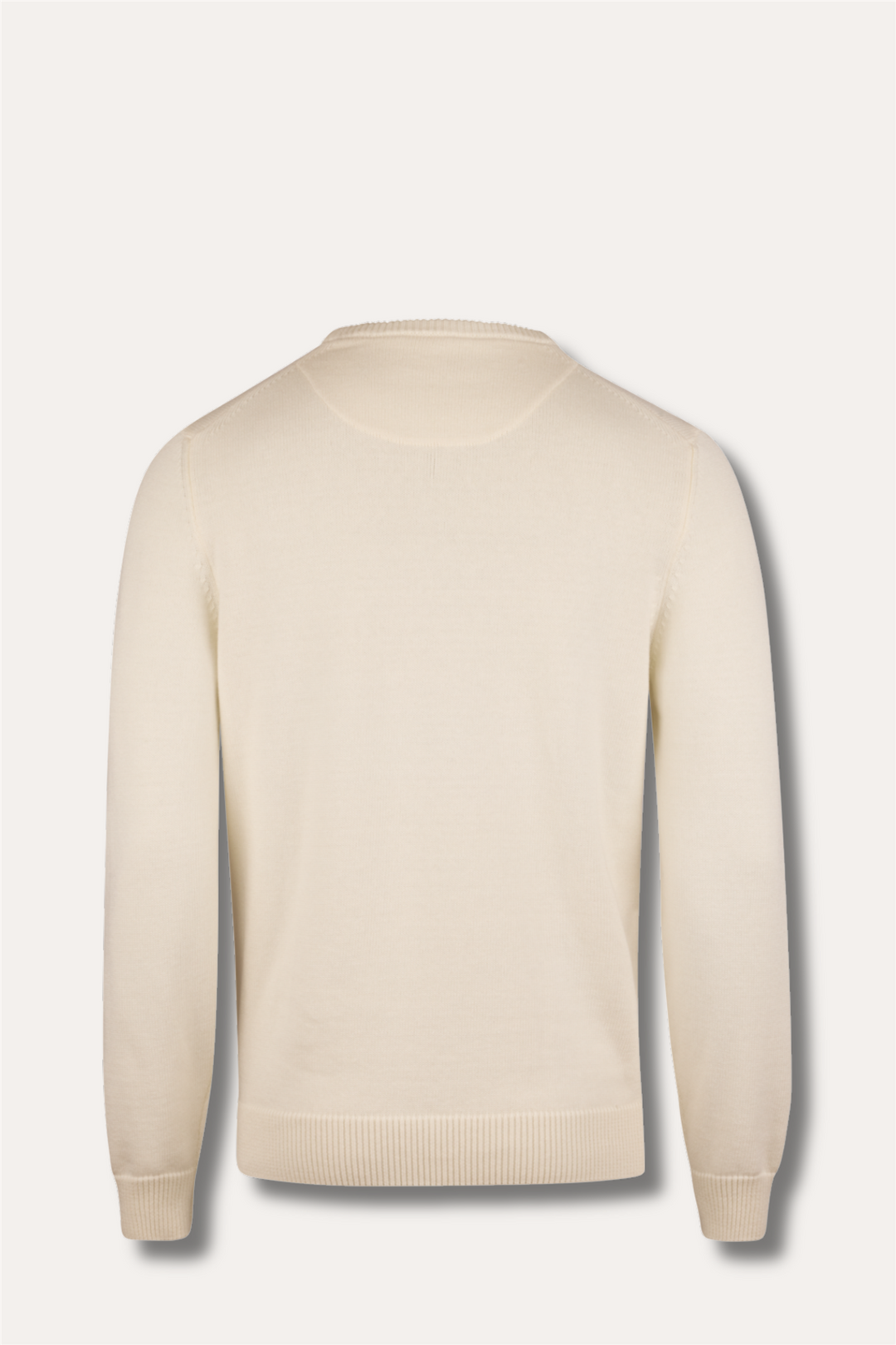 Sweater Knitted Crew Neck Organic Cotton Off-White