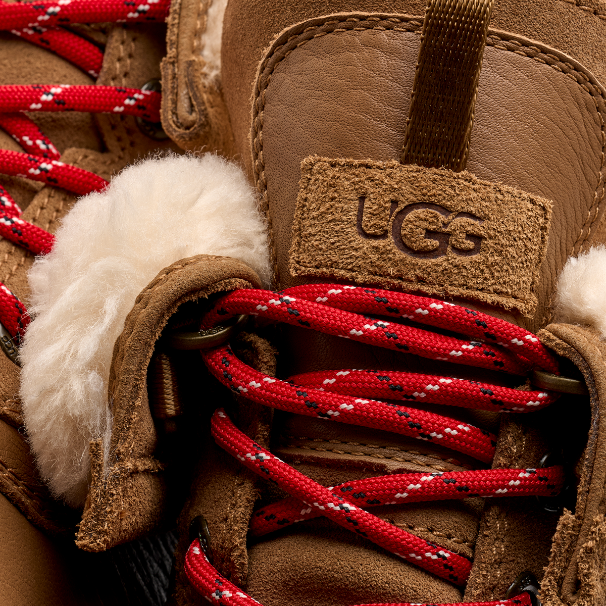 Adirondack Boot XXV Chestnut – detalj av snøring og logo