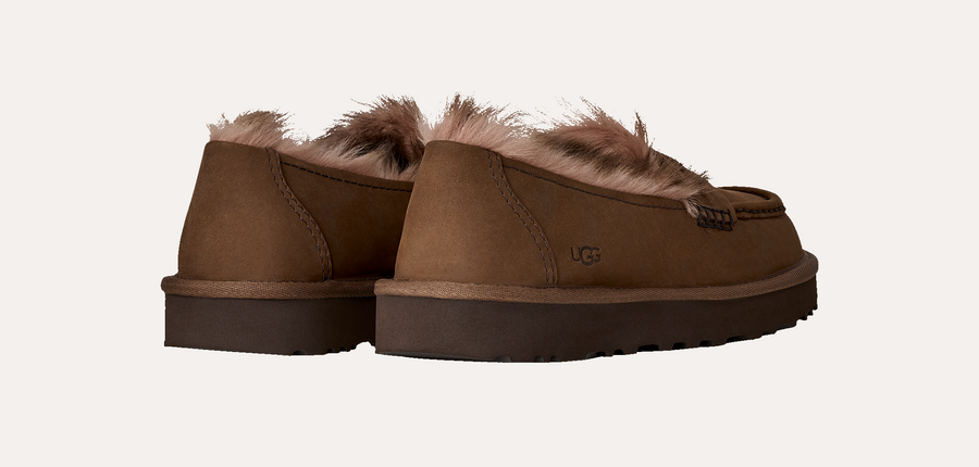 UGG W Ellis Nubuck Loafer Dark Chestnut – bakside