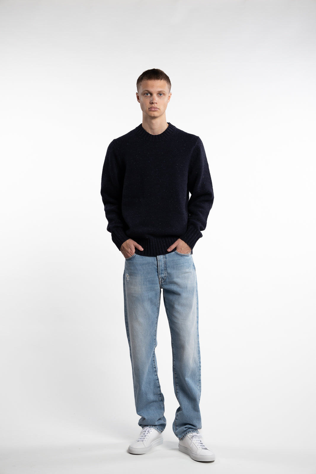 Gary Fleck Wool Roundneck Dark Navy