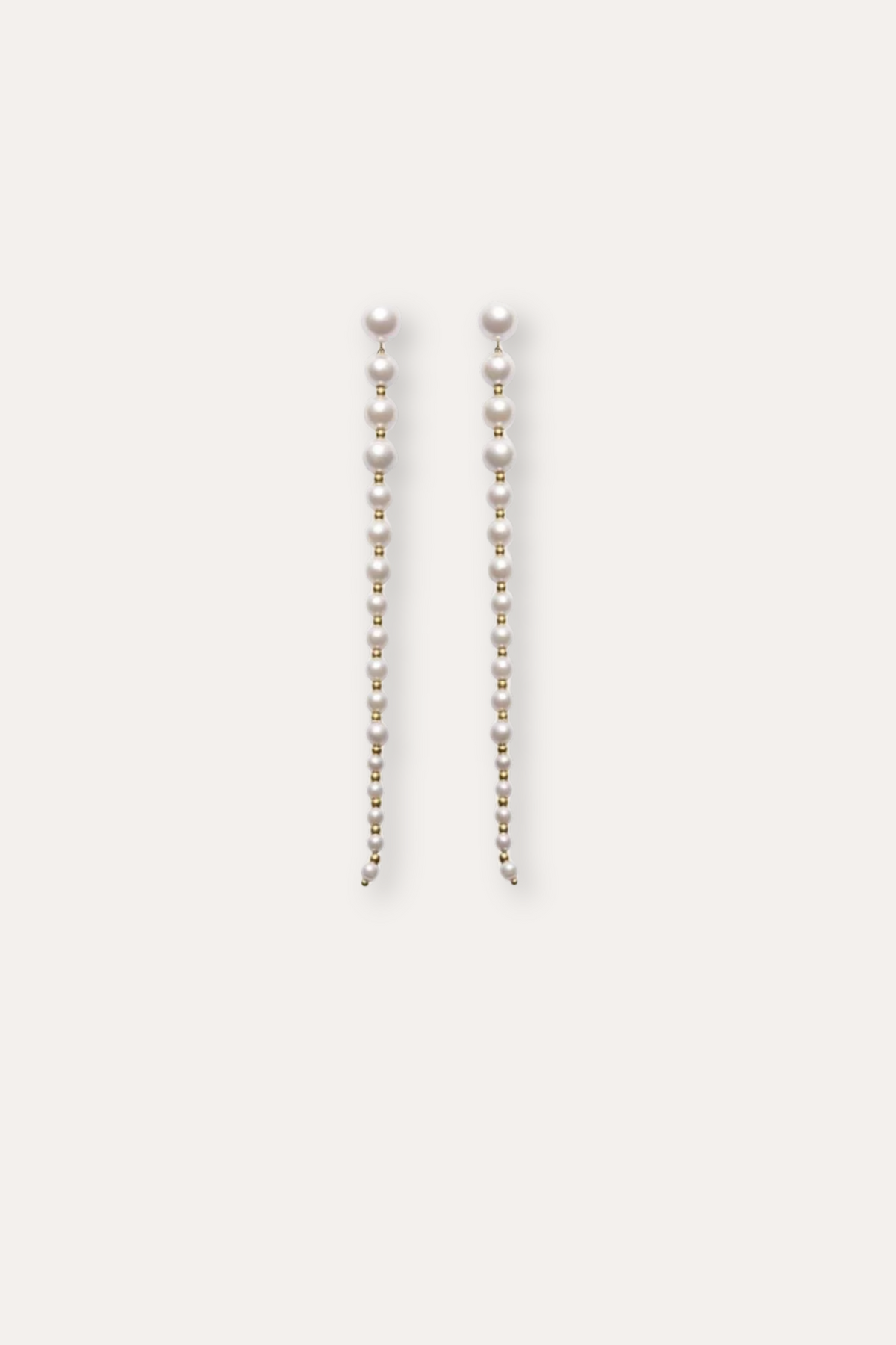 The Long Pearl Earrings- Gold