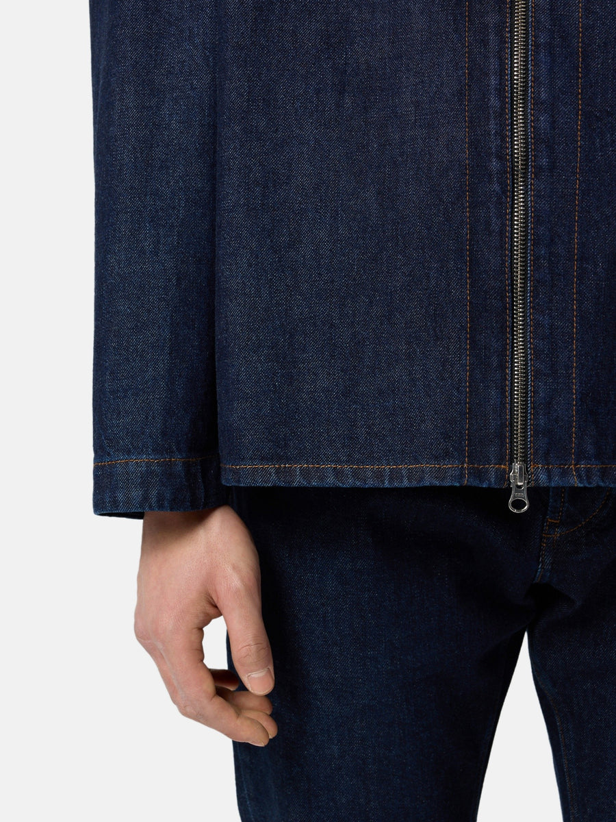 1200002 Indigo Denim-Rinsed Comfort-fit overshirt
