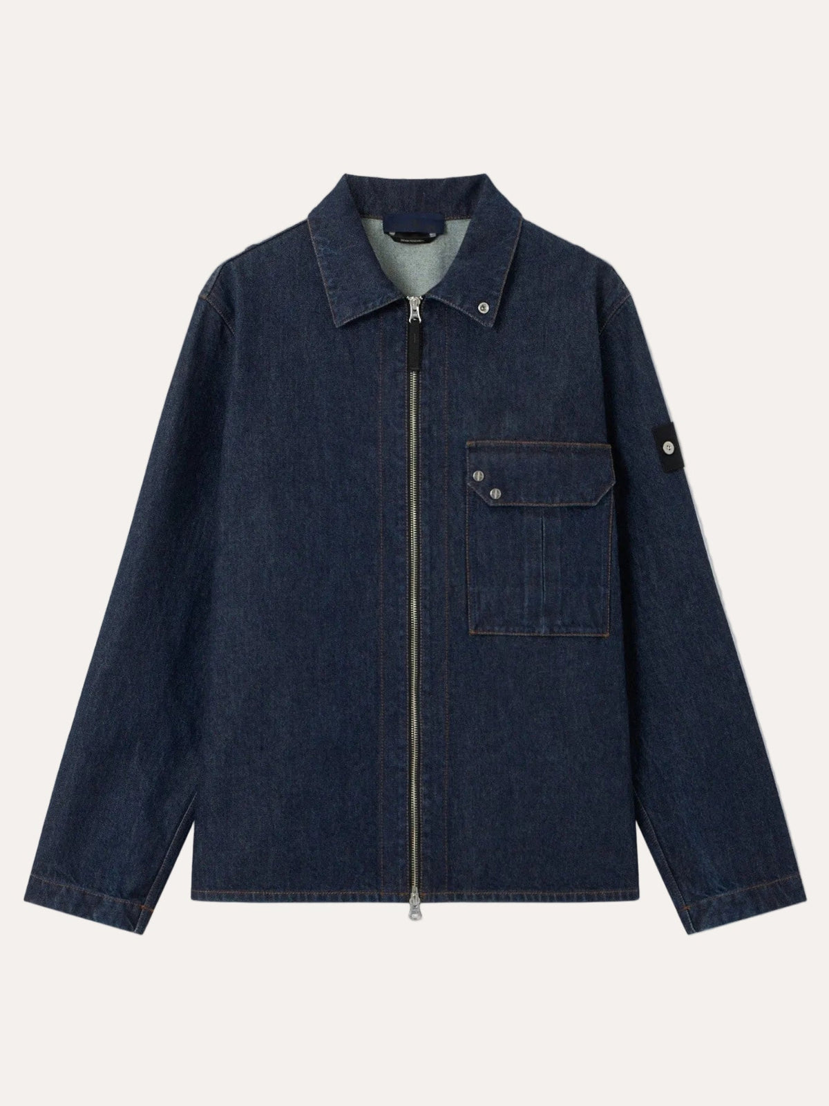 1200002 Indigo Denim-Rinsed Comfort-fit overshirt