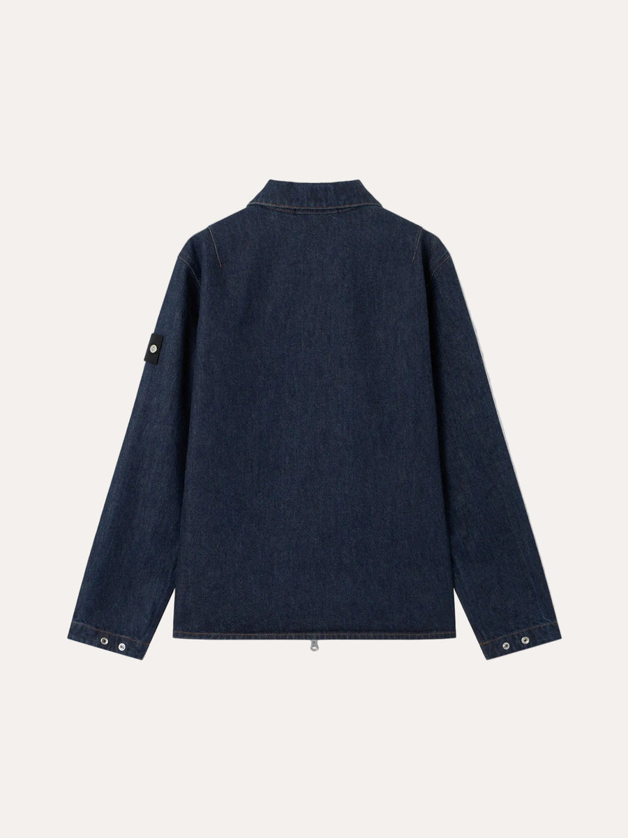 1200002 Indigo Denim-Rinsed Comfort-fit overshirt