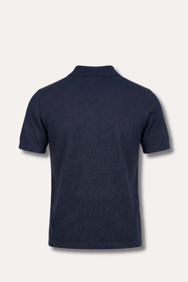 Structured Cotton Polo Navy