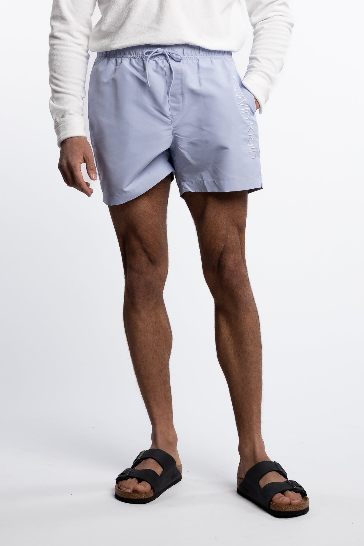 Medium Drawstring Swim Shorts Dusty Cornflower