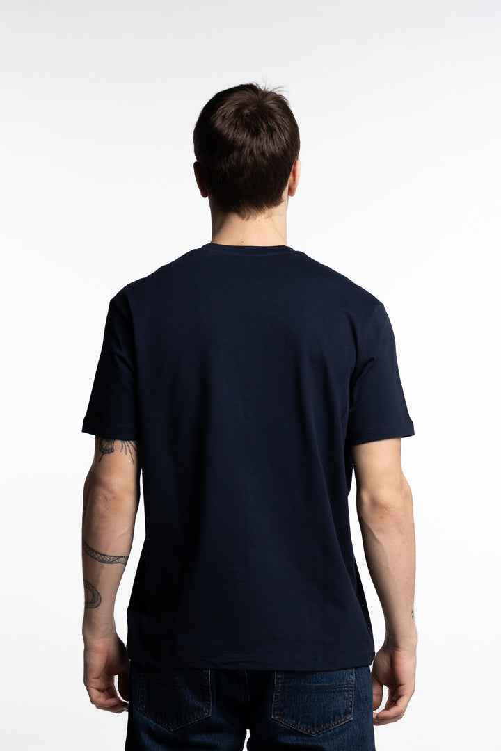 Printed Cotton Jersey T-shirt Navy