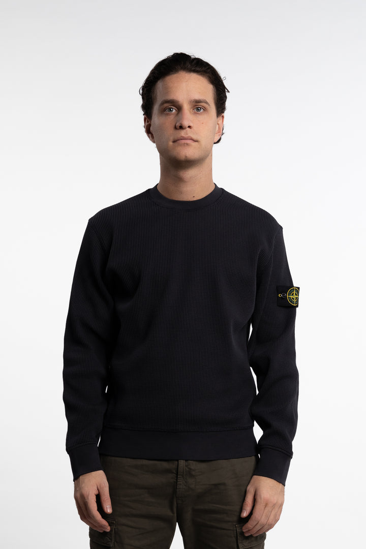 Organic Cotton Waffle Fleece Navy