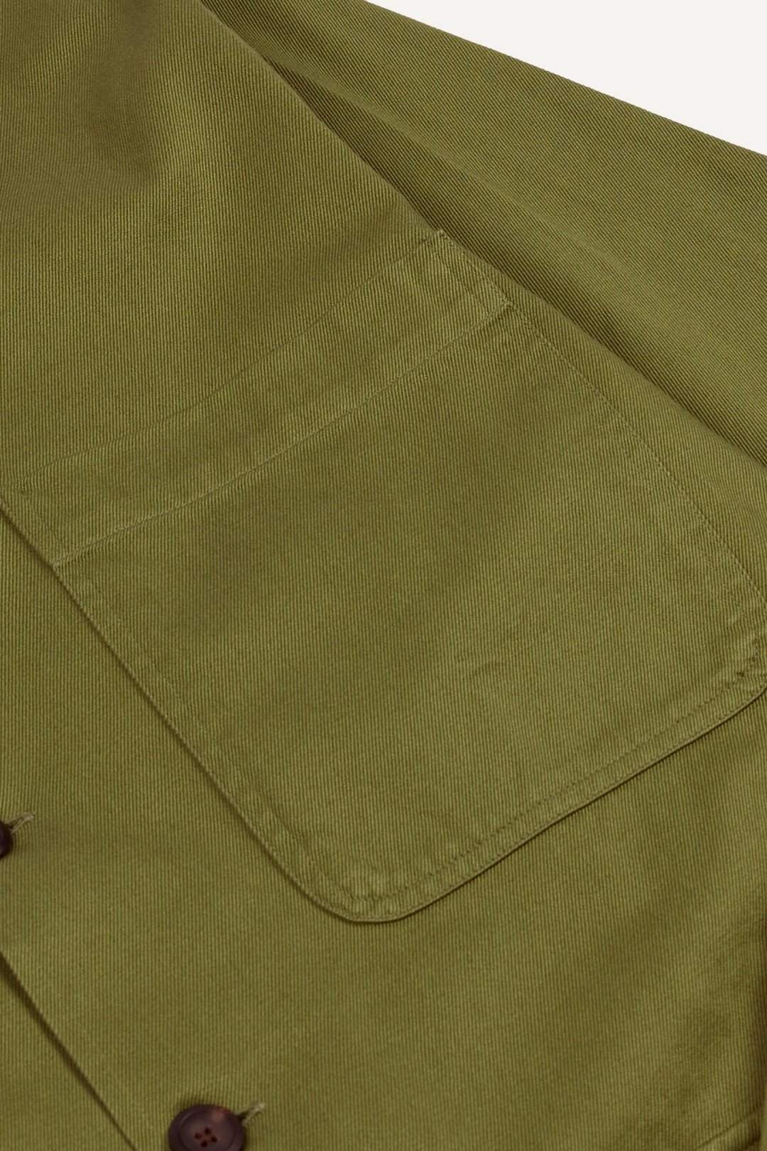 Cotton Twill Three-Pocket Overshirt Green
