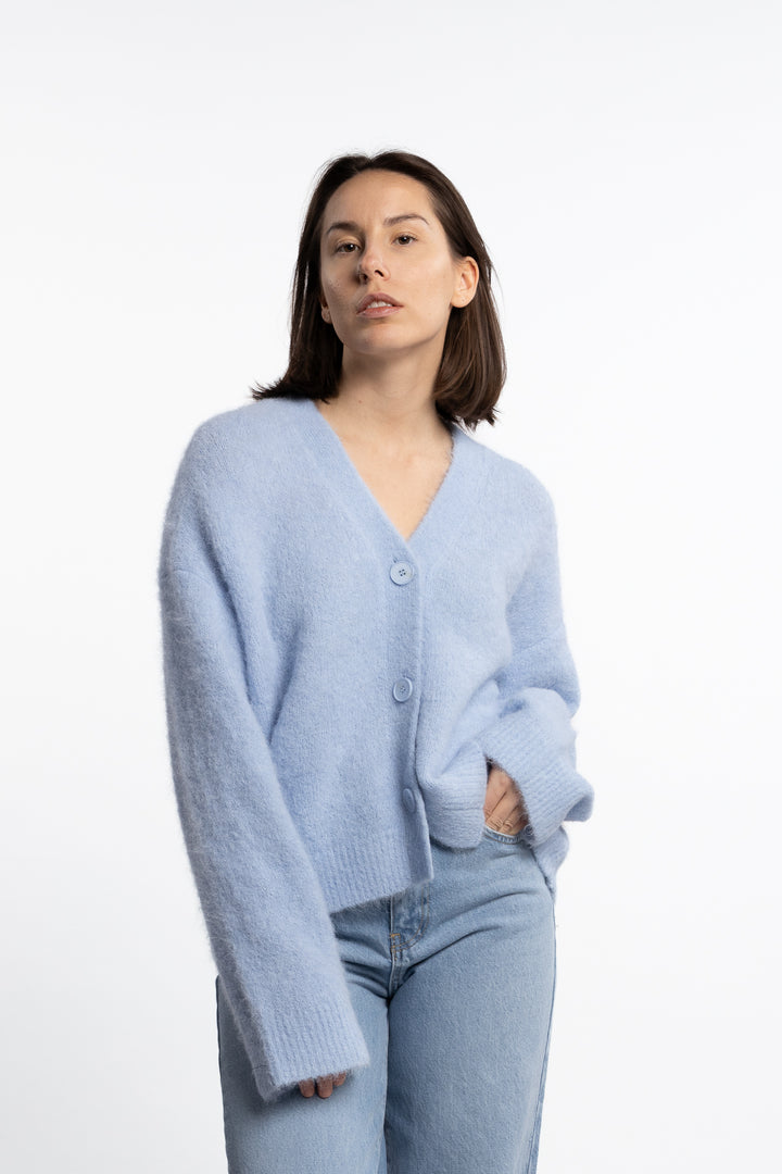 Agnes Knit Cardigan- Light Blue
