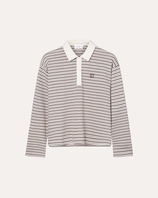 Elmer Polo Shirt - Brown Stripe