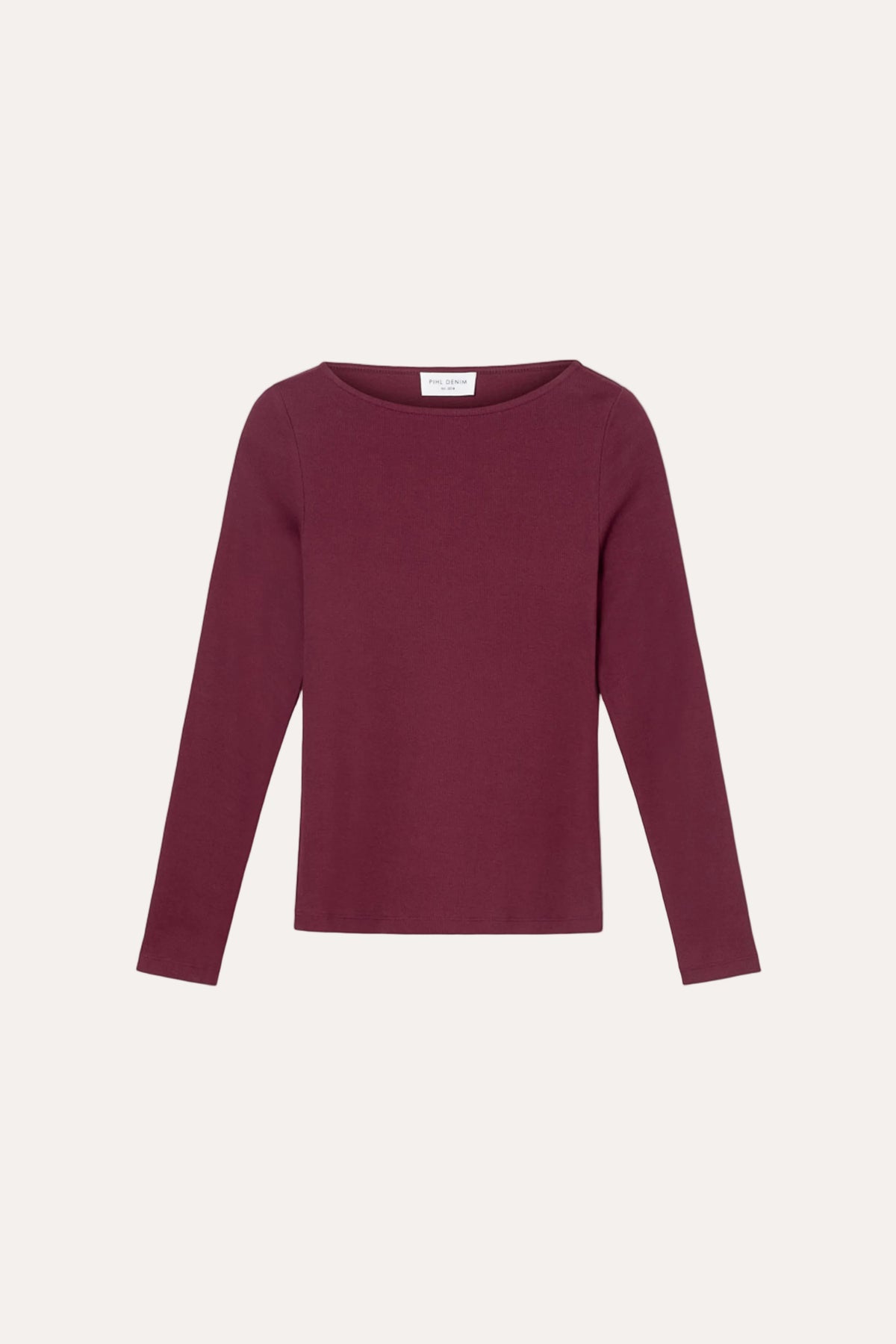 Petronella Rib Boatneck - Deep Plum