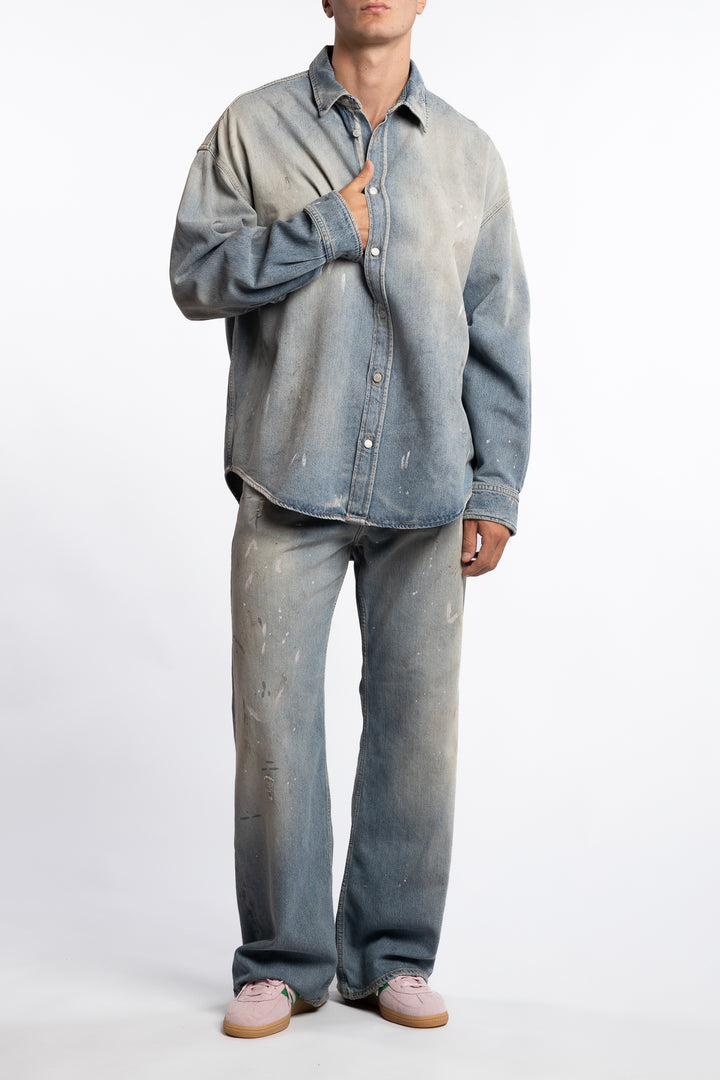Loose Fit Denim Shirt Light Blue