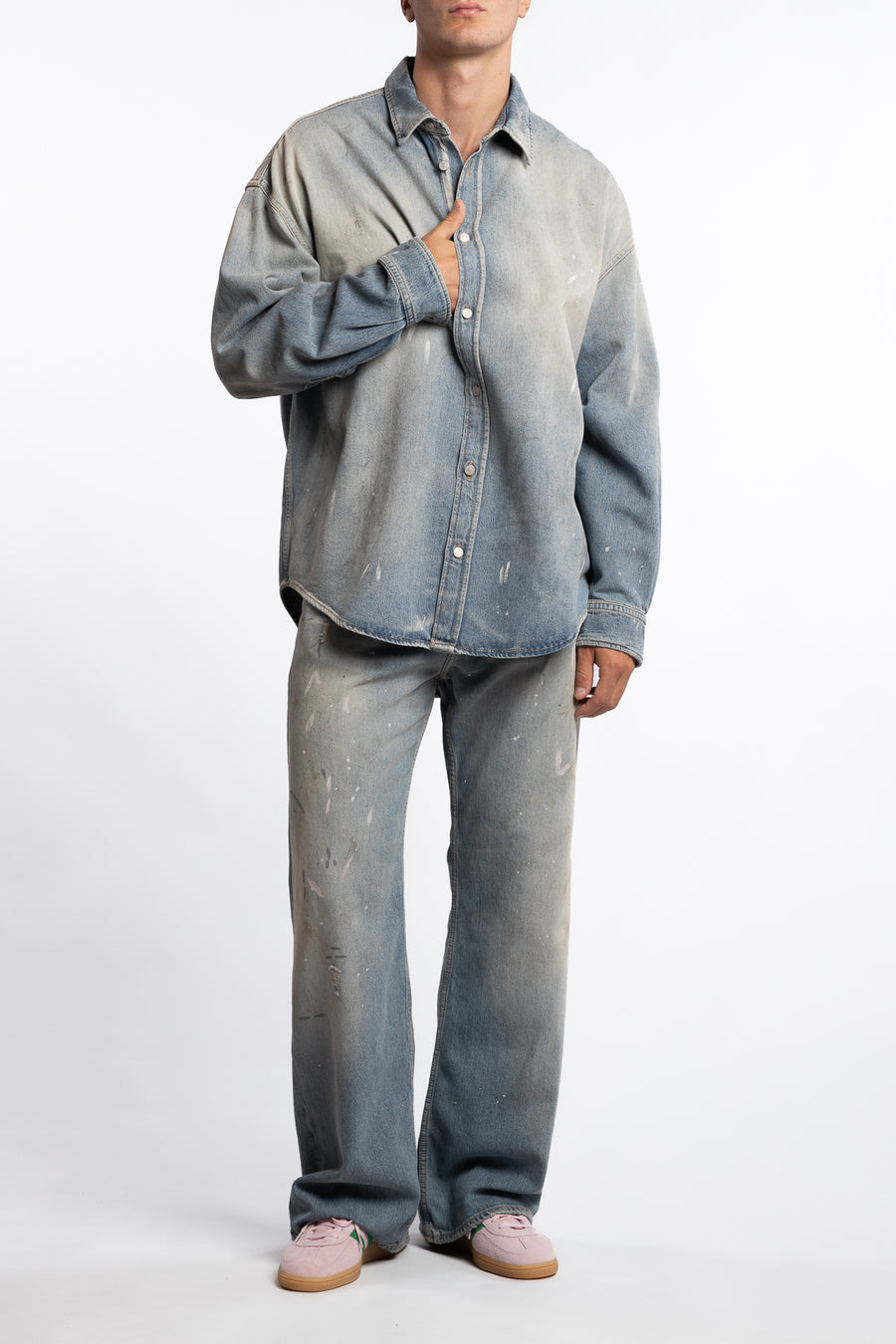 Loose Fit Denim Shirt Light Blue