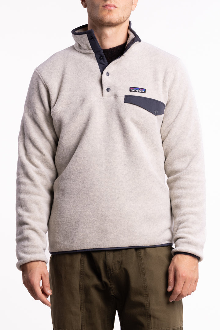 M Lightweight Synchilla® Snap-T® Fleece Pullover Oatmeal Heather w/Smolder Blue