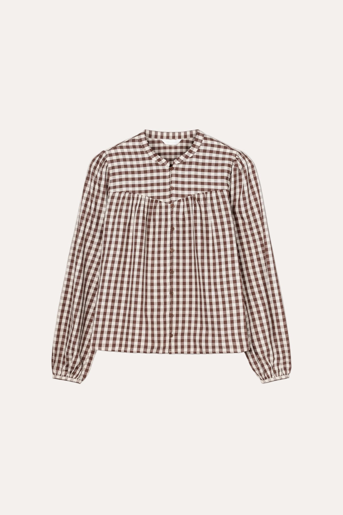 Camilla Pihl Bellier Blouse Brown Check - forfra