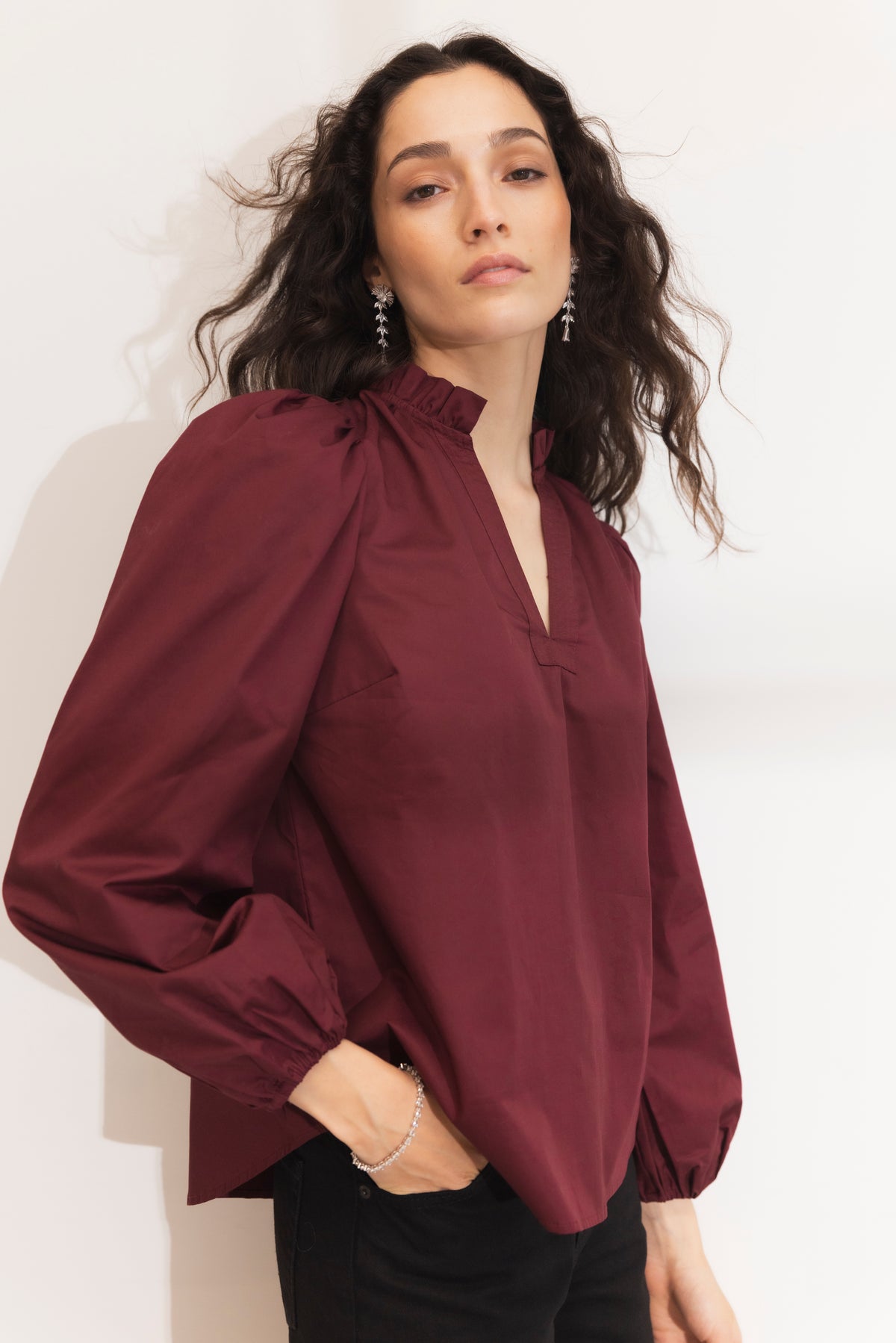 Infinity Blouse - Dark Red