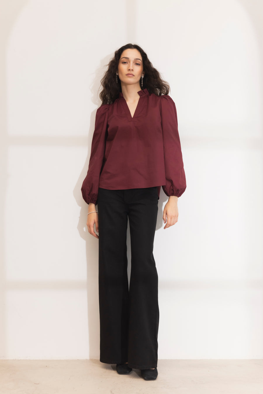 Infinity Blouse - Dark Red