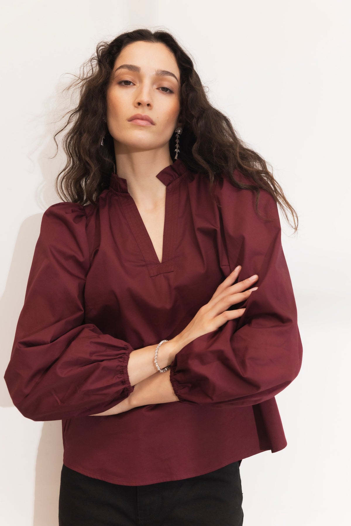 Infinity Blouse - Dark Red
